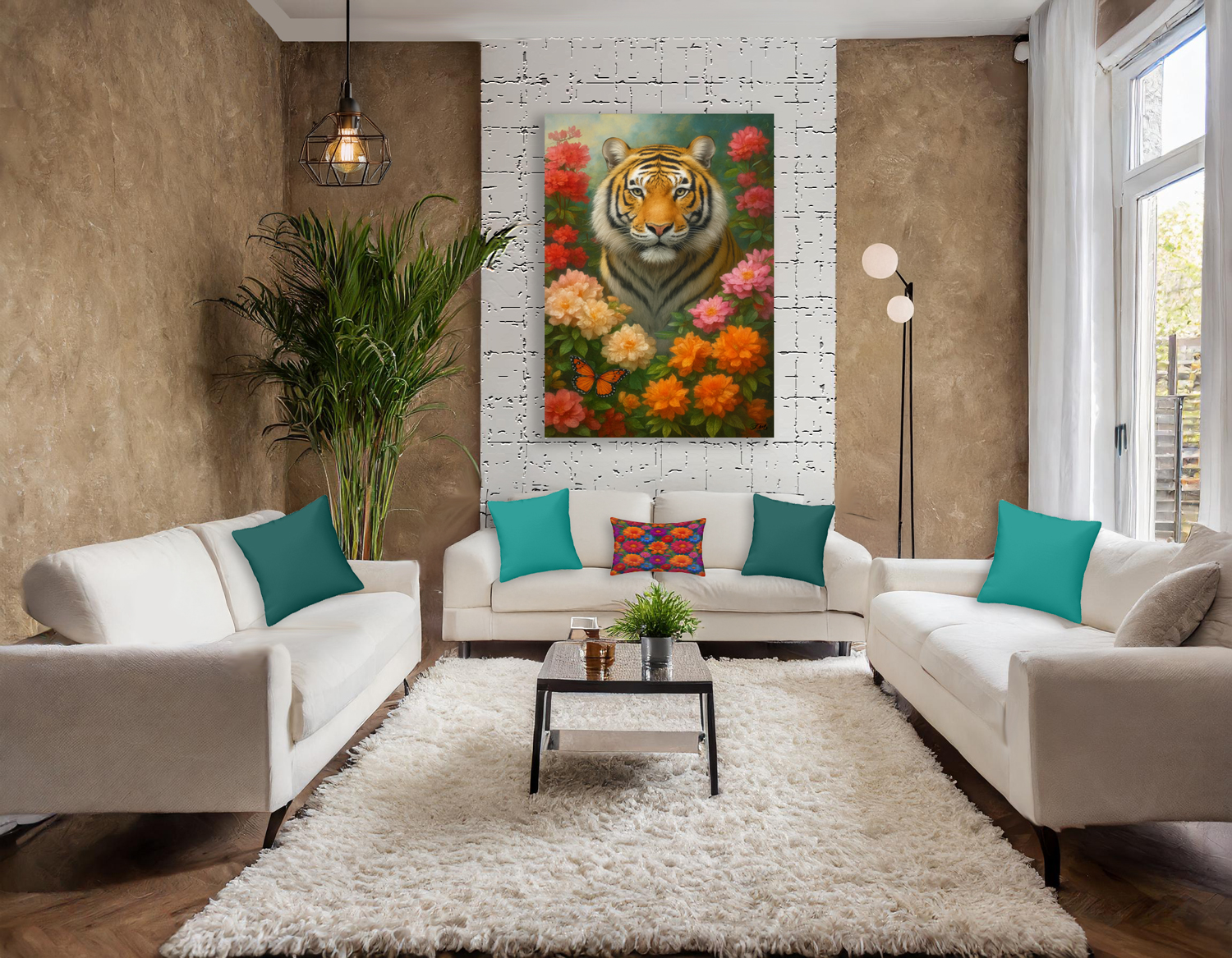 Eyes of the Wild, Heart of the Bloom Canvas Art Print