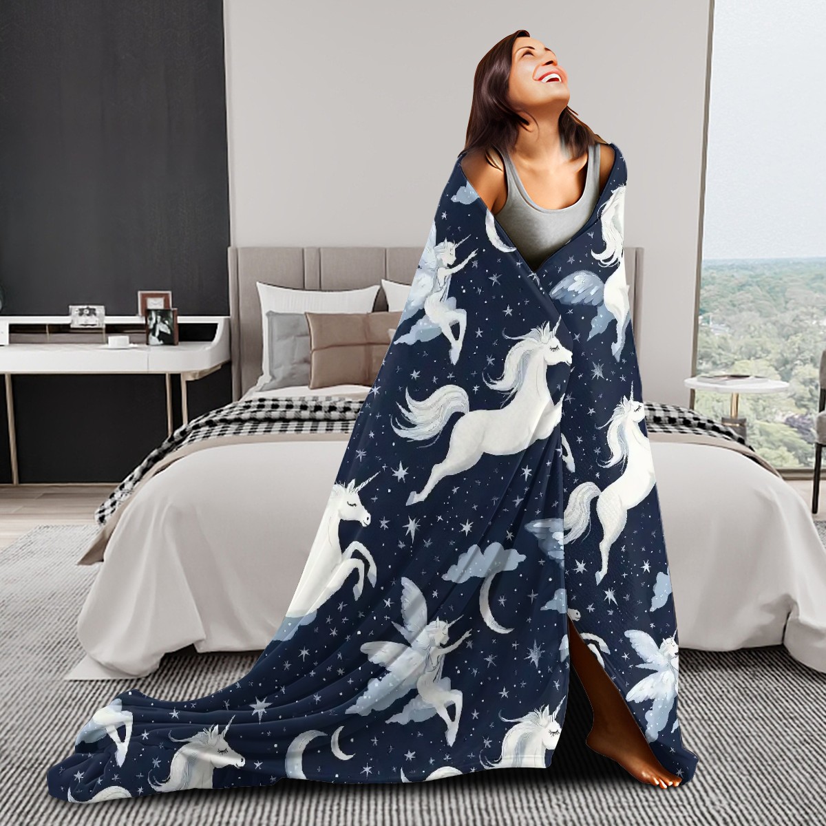 Unicorn Dreams Throw Blanket