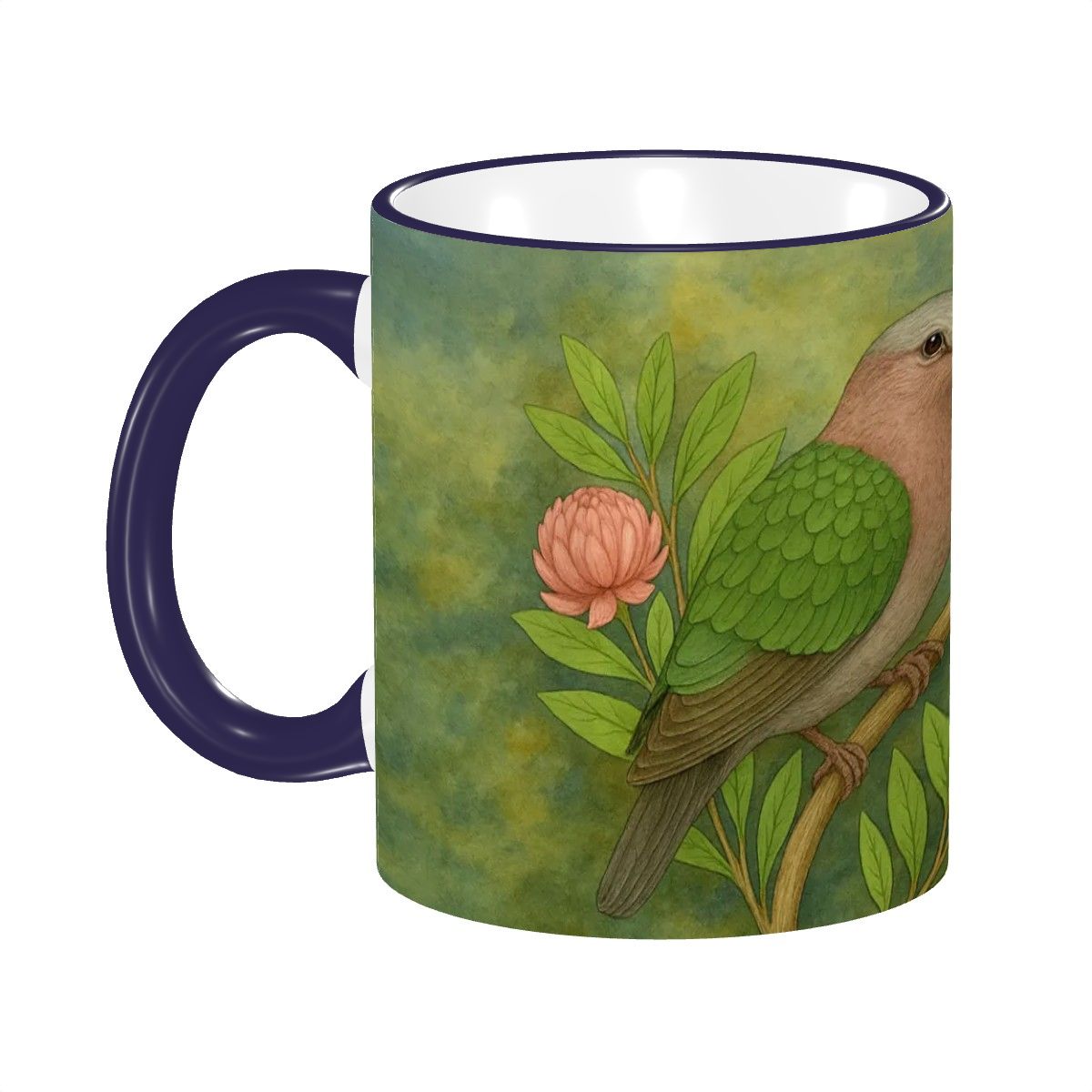 Emerald Dove Bird Water Painting Custom Design Mug