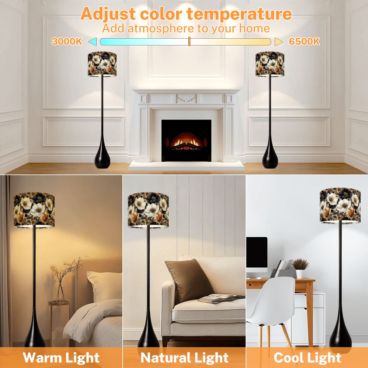 Camelia Floral Standing Floor Lamp