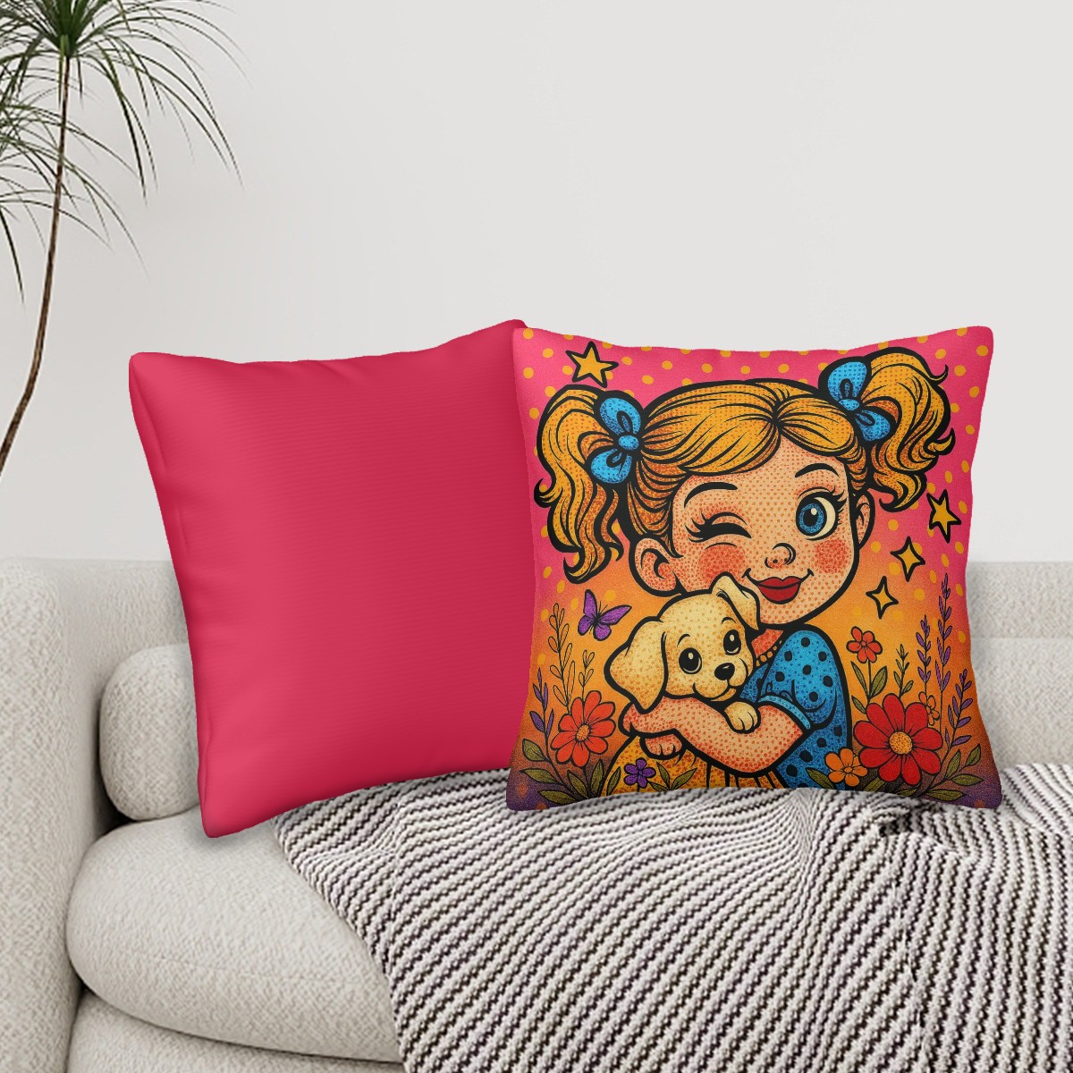 Wink and Wonder - all Seasons Throw Pillow Covers Set of 2