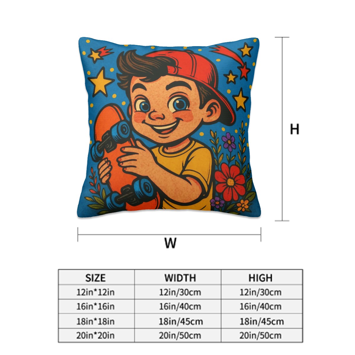 Kickflip Kid - all Seasons Throw Pillow Covers Set of 2