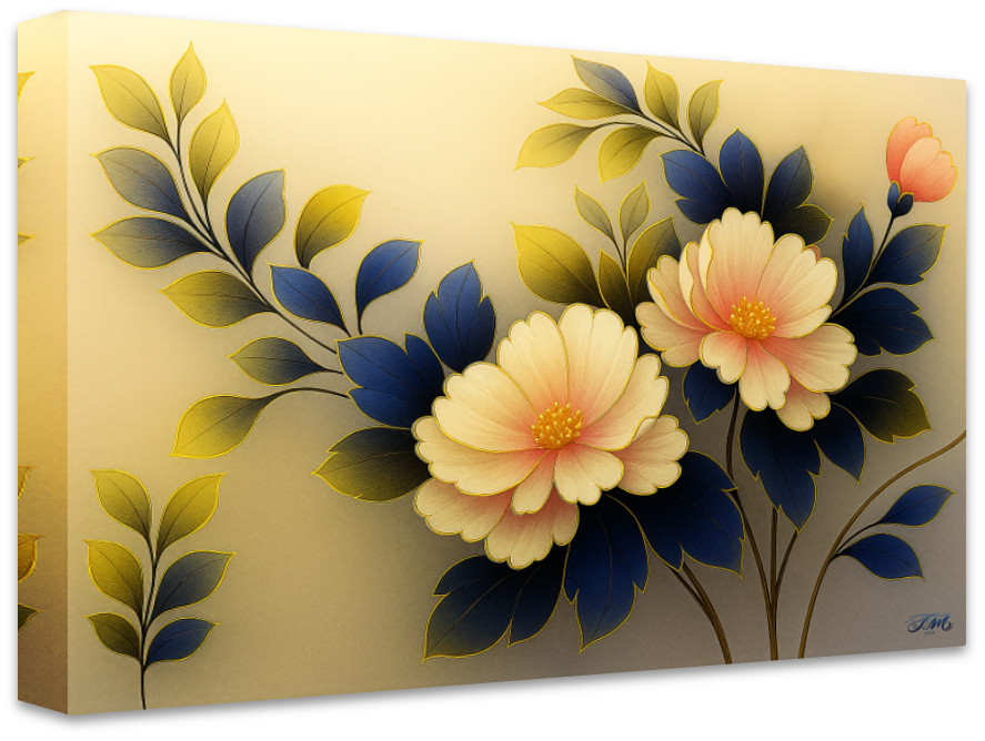 Blush and Midnight- Digital art Canvas Art Print