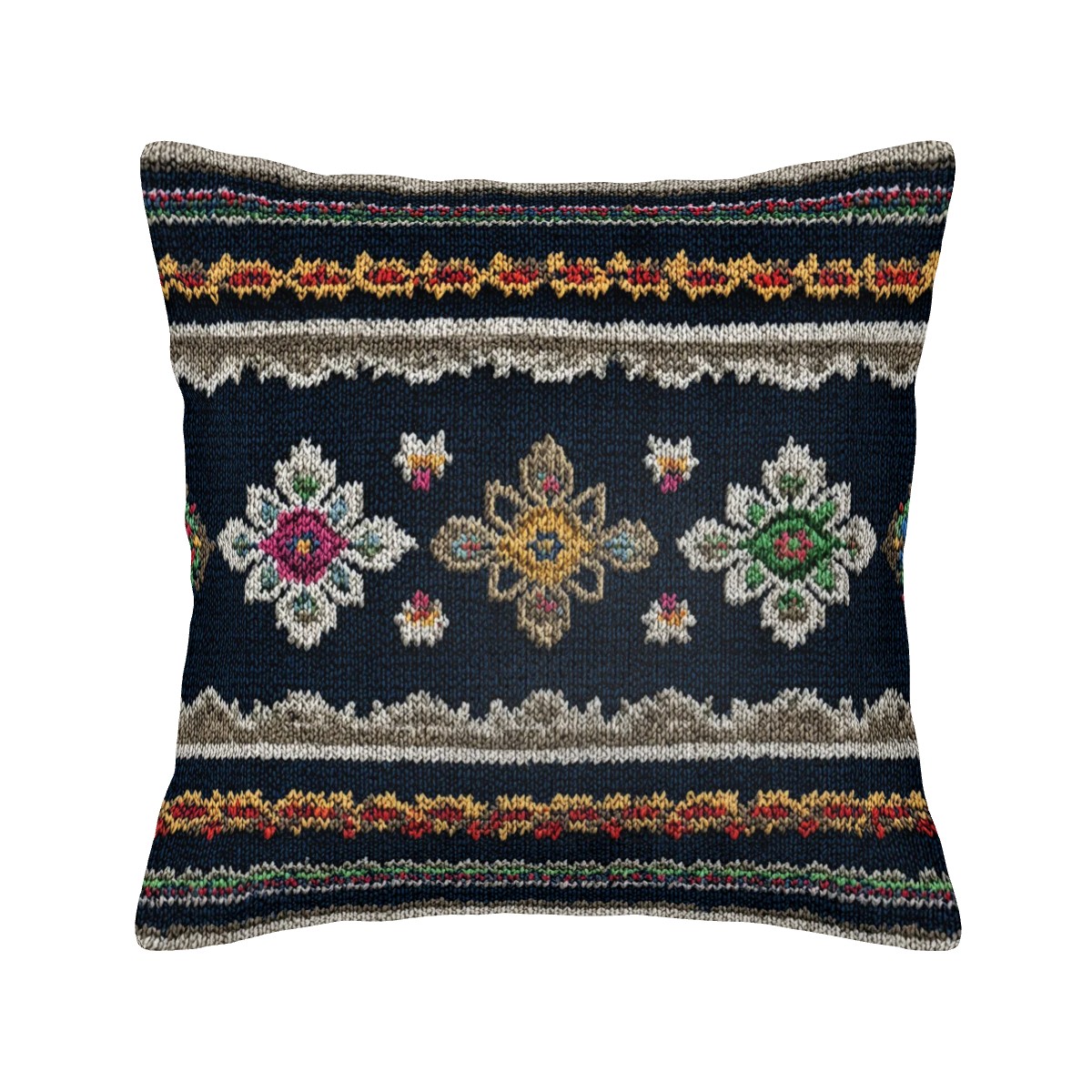 Mexican Knitt Print Corduroy Cushion Covers
