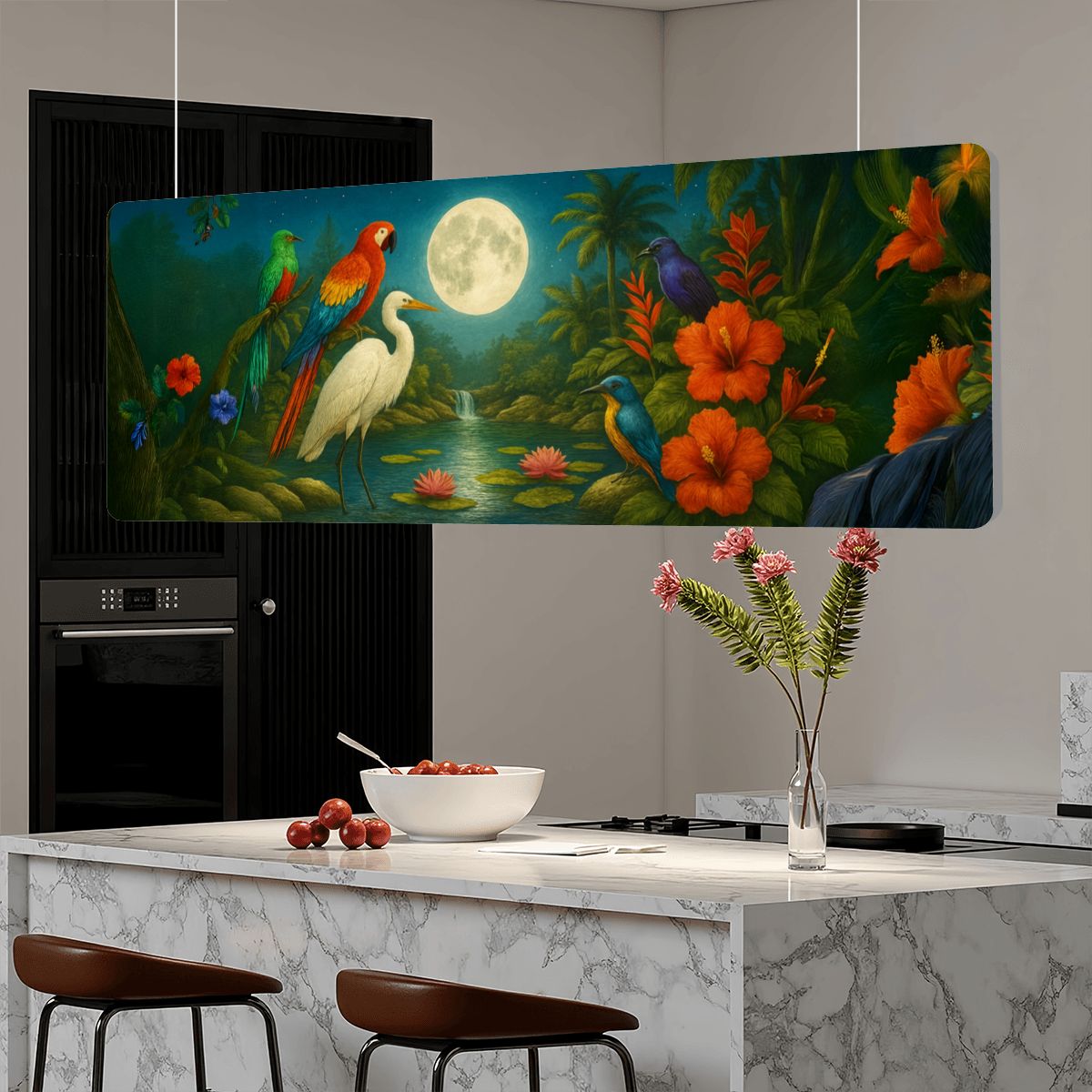 Moonlight in the Garden of Wings - Sound Absorbing Ceiling Lamp