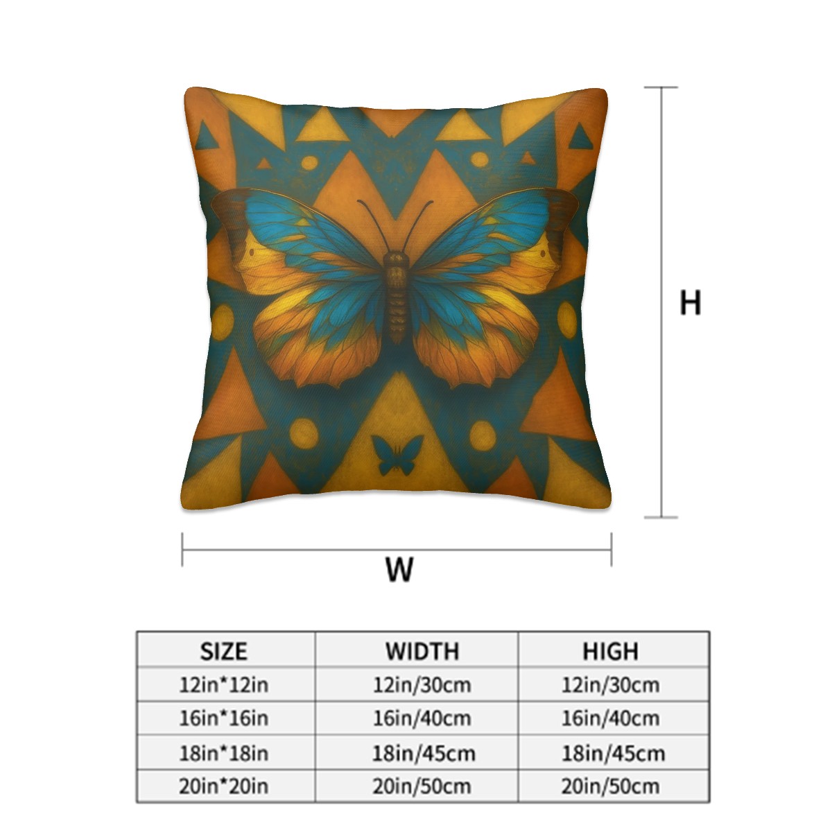 Butterfly Print Decorative Cushion Covers Set of 4 and Long Cushion Cover