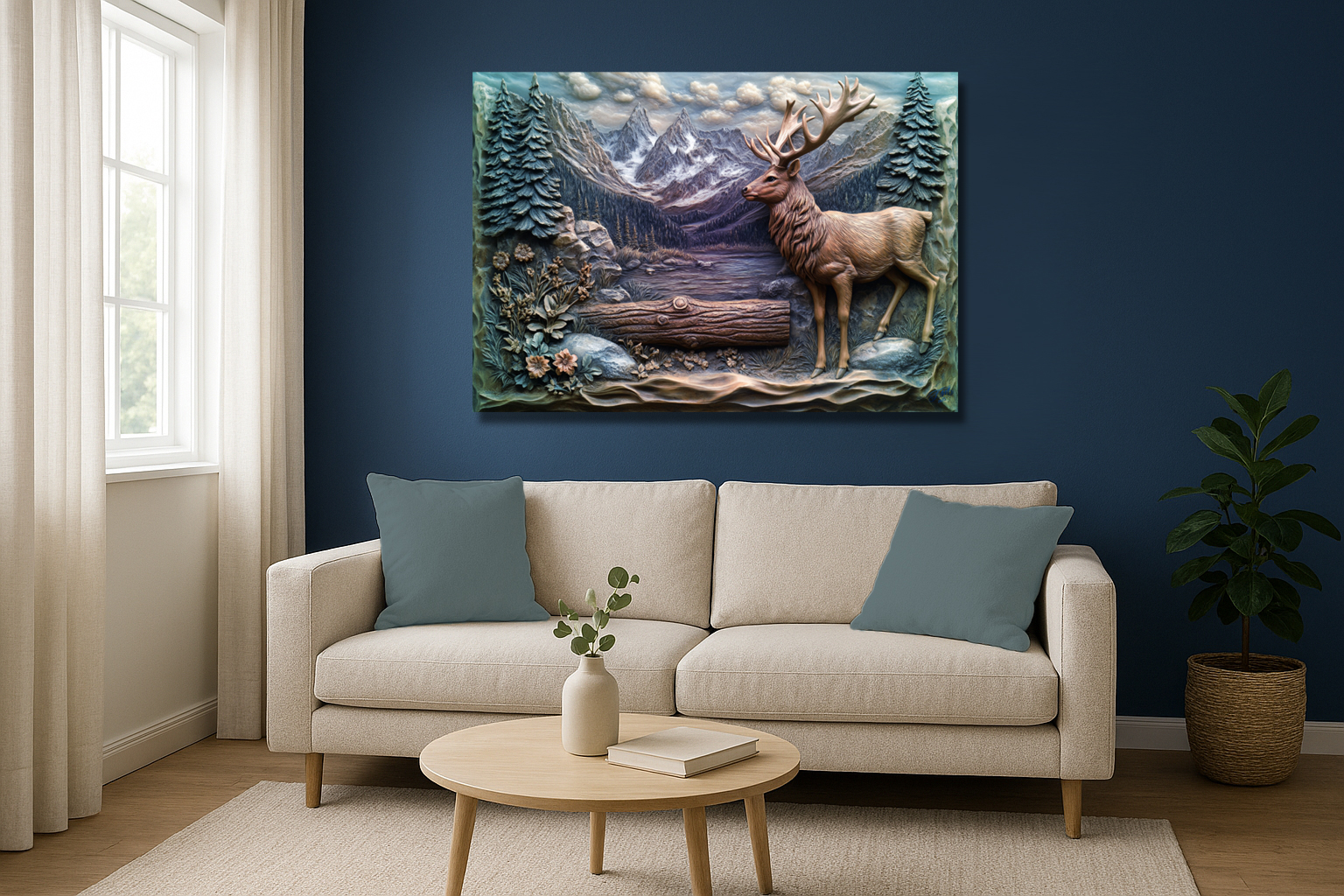 Snow Mountains Wooden Art Print