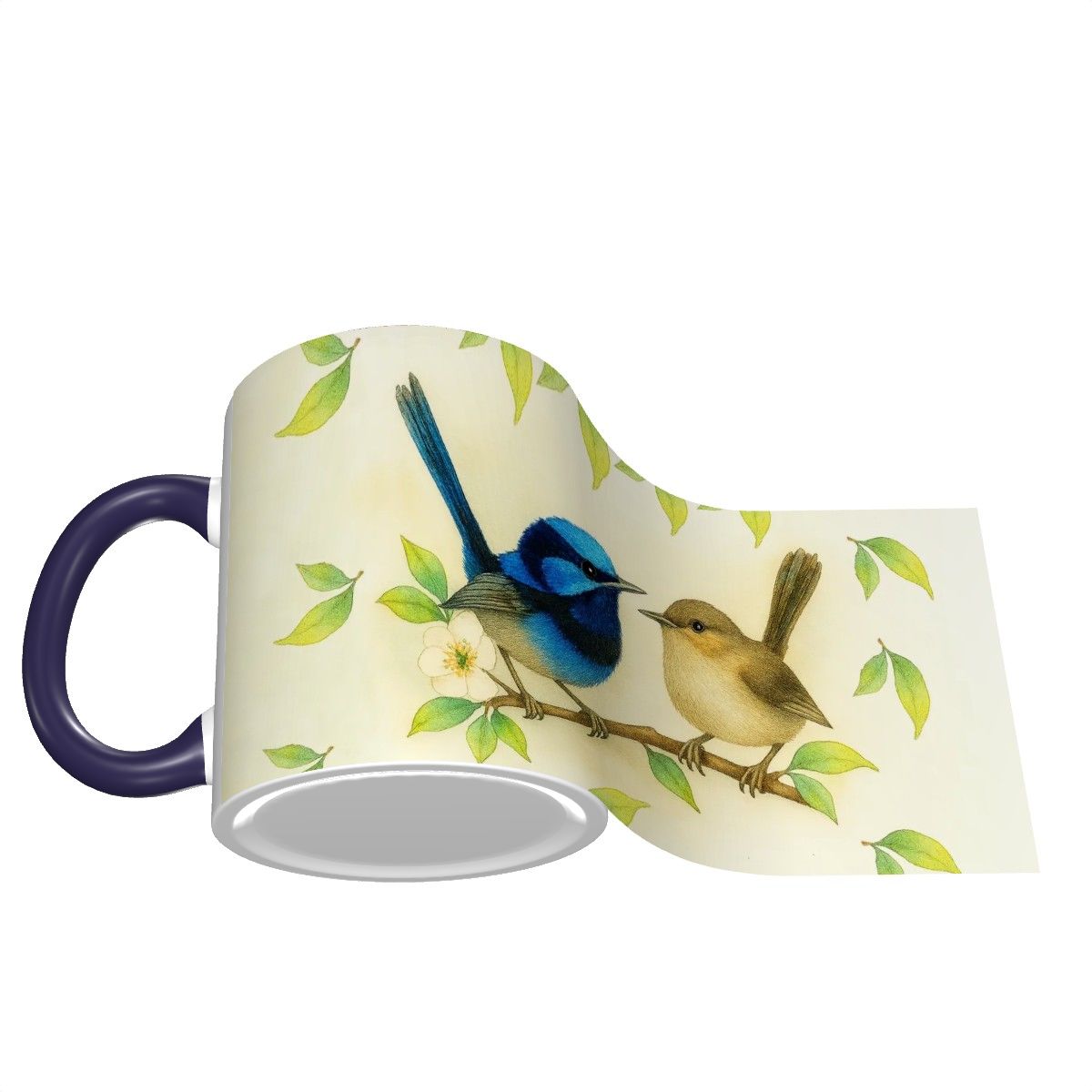 Blue Wren Ceramic Custom Design Mug