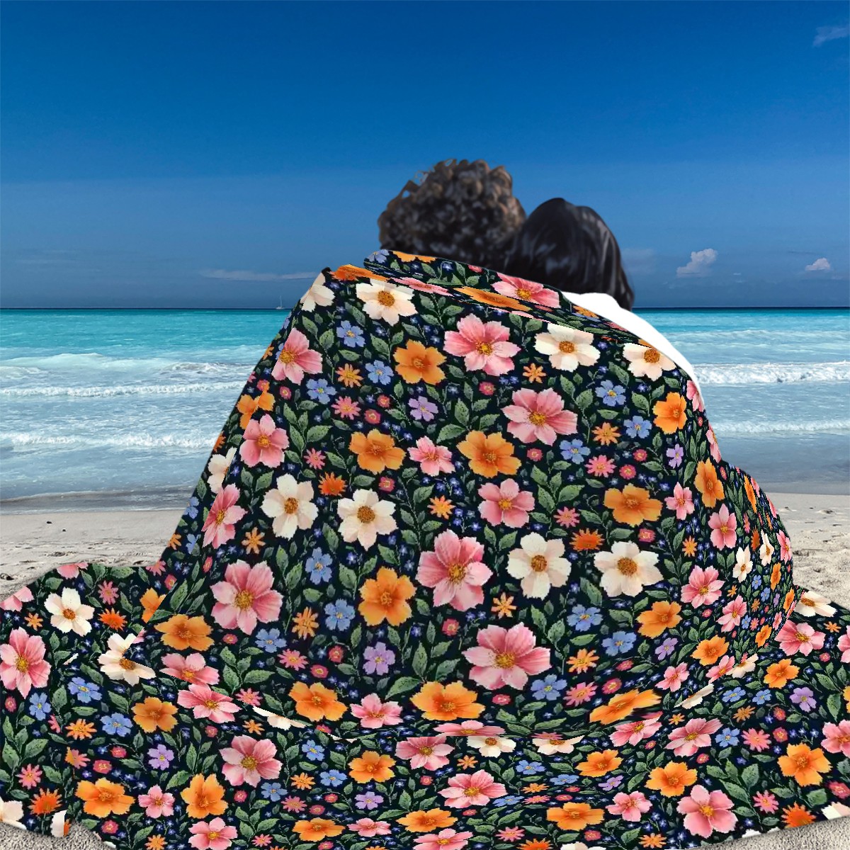 Spring Floral 280 GSM Multi-Size Flannel Throw Blanket