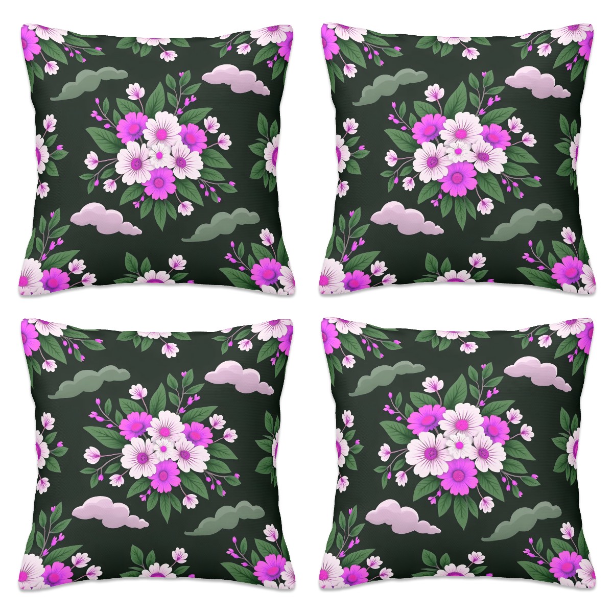 Bouquet Floral Print Cushion Covers Set