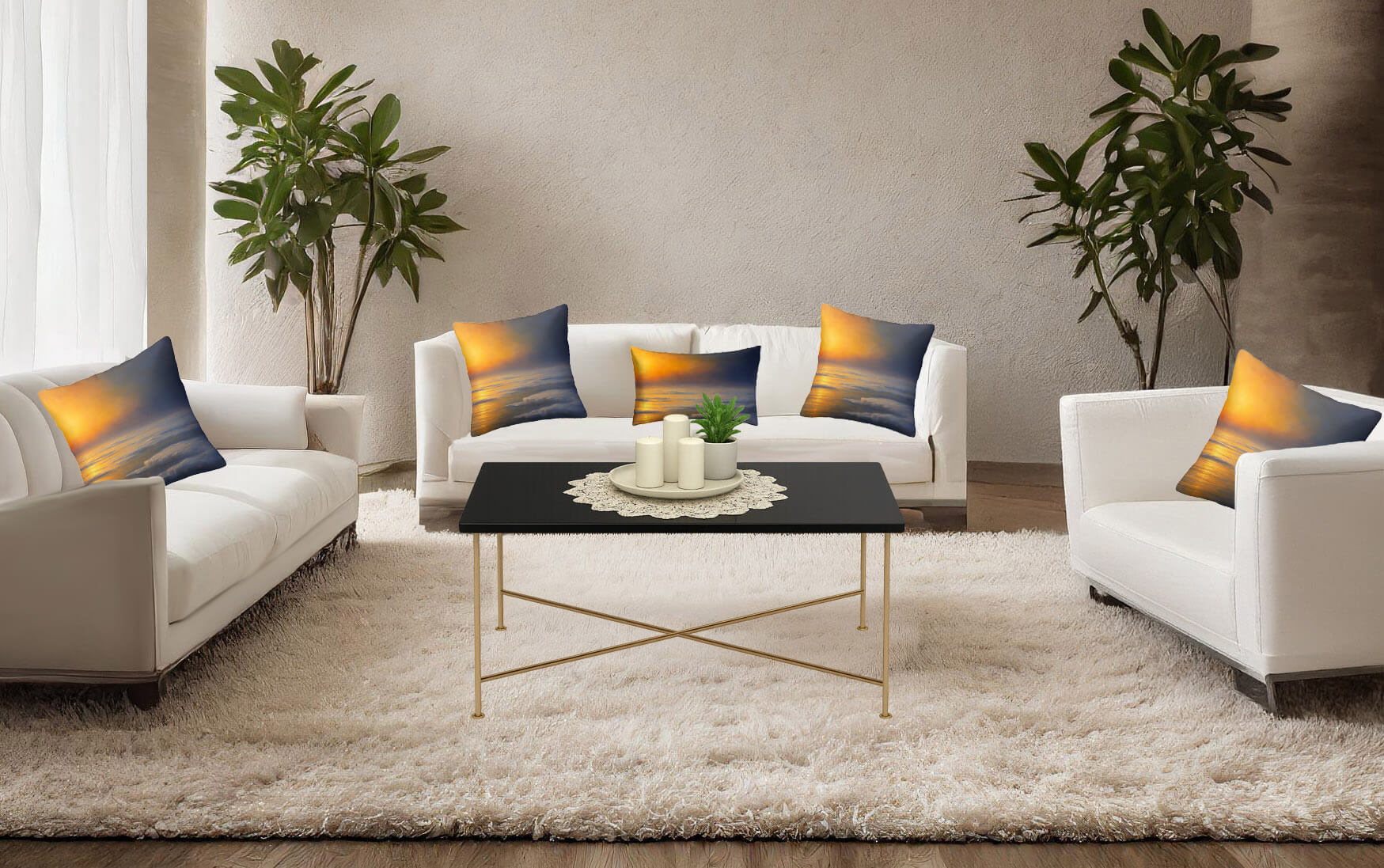 Arctic All Seasons Throw Pillow Covers Set of 4 with Plush Long Cover