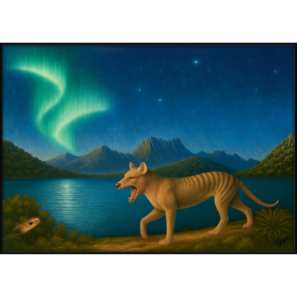 Tasmanian Tiger in the Wilderness - Fine Art Canvas Print