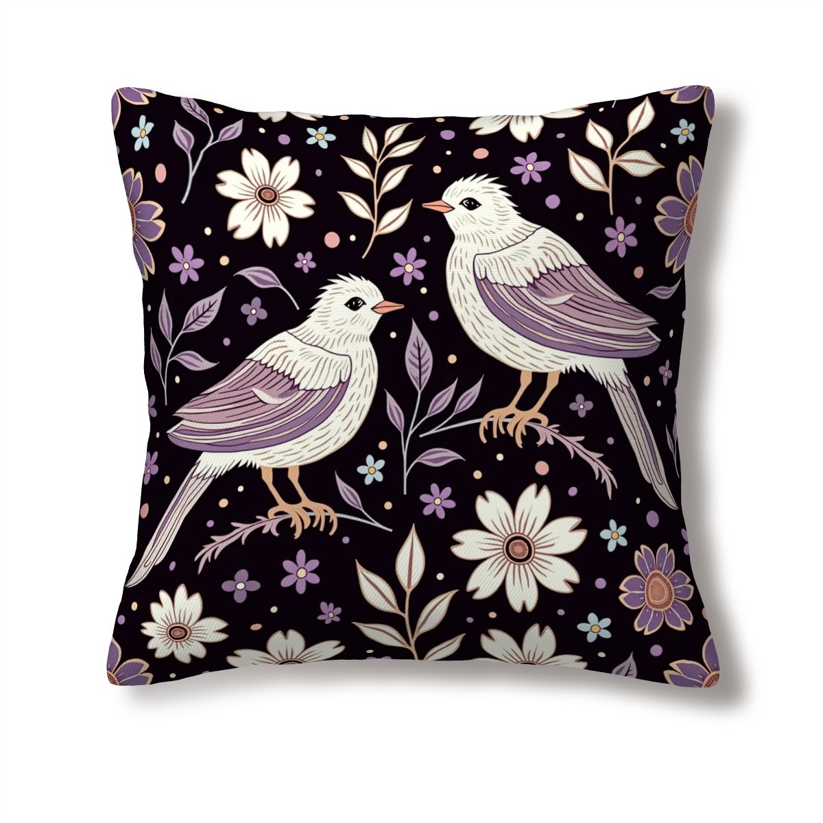 Evening Birds Decorative Bird Throw Pillow Cover