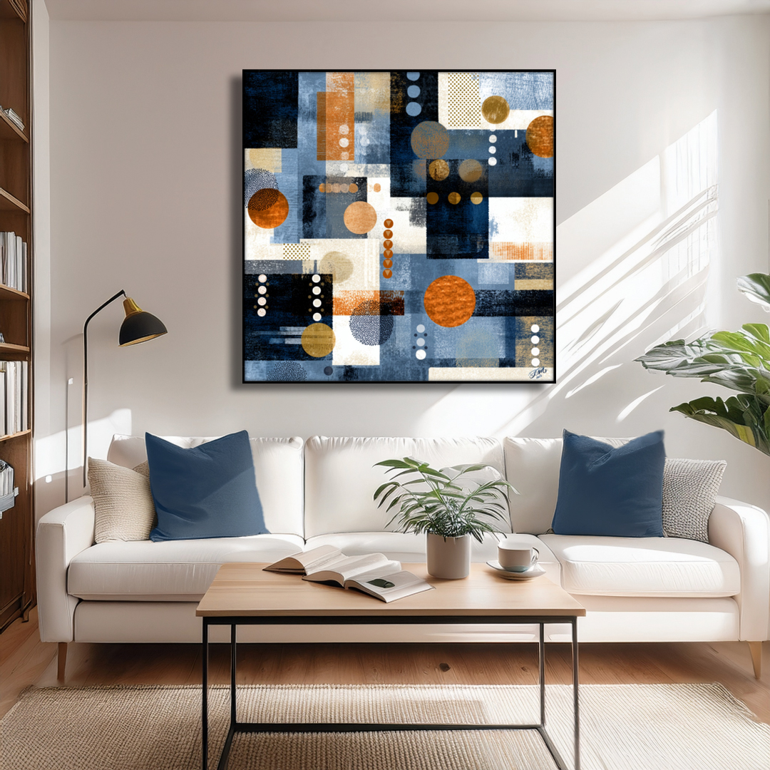 Echoes of Geomentry Square Canvas Art Print