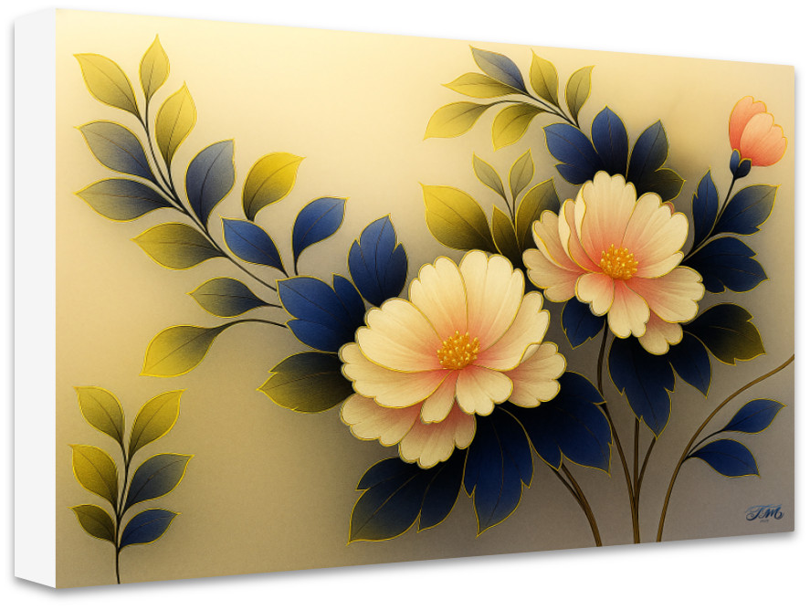 Blush and Midnight- Digital art Canvas Art Print