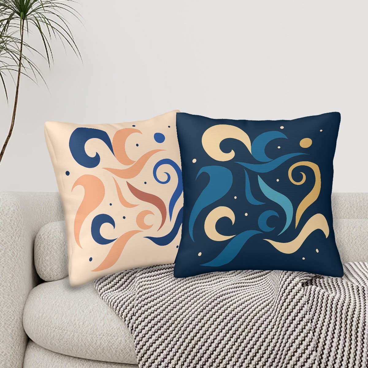  Abstract Space Dance Throw Pillow Cover Set of 2