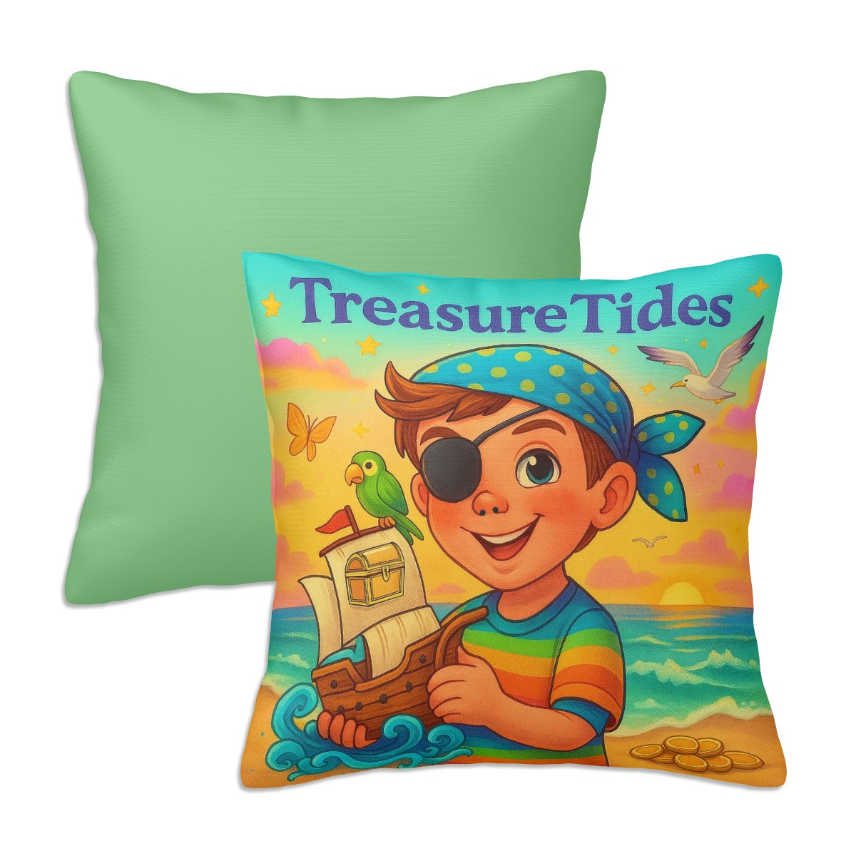 Treasure Tides - all Seasons Throw Pillow Covers Set of 2