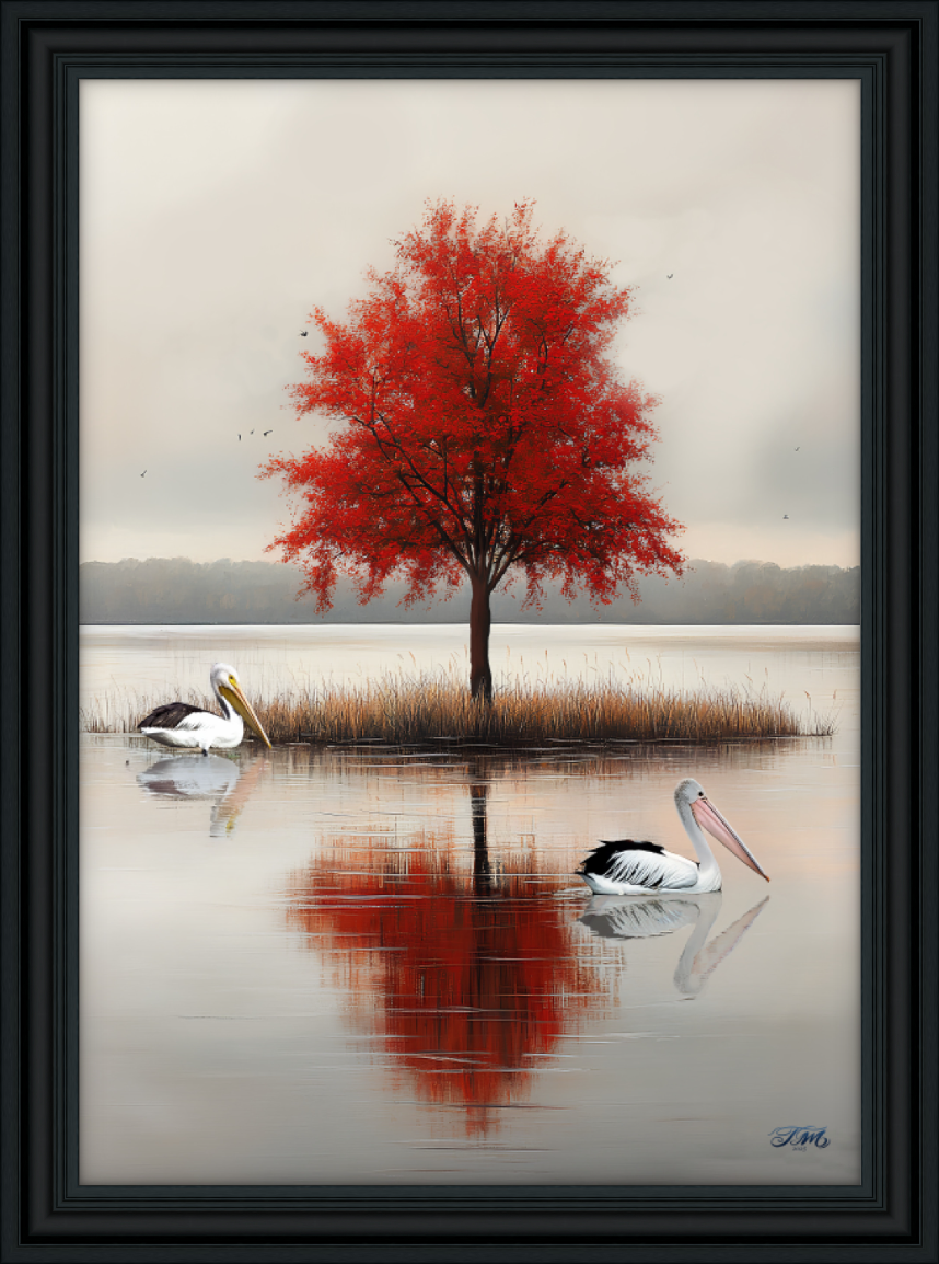  Crimson Reflection Framed Print
