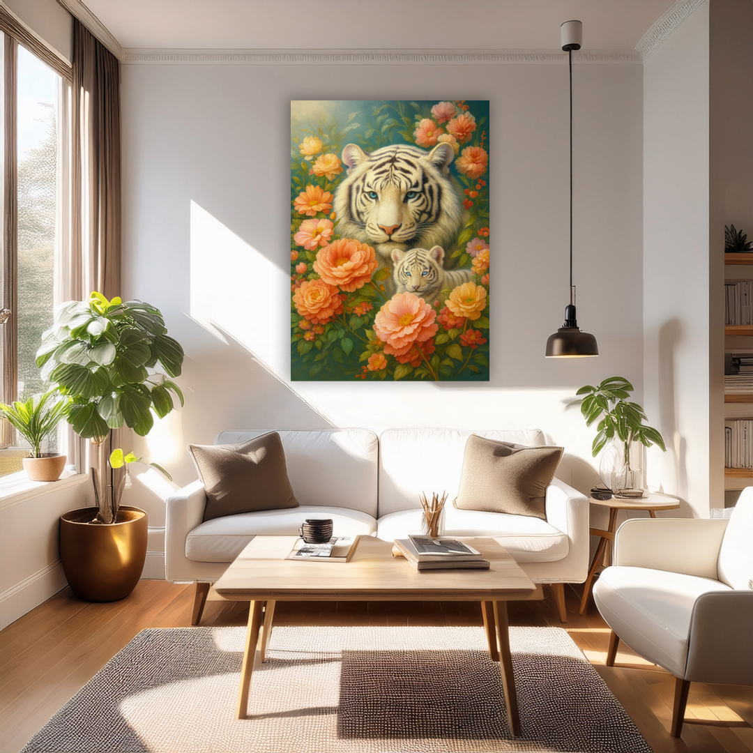Whispers Beneath the Peonies Printed Canvas Art Print