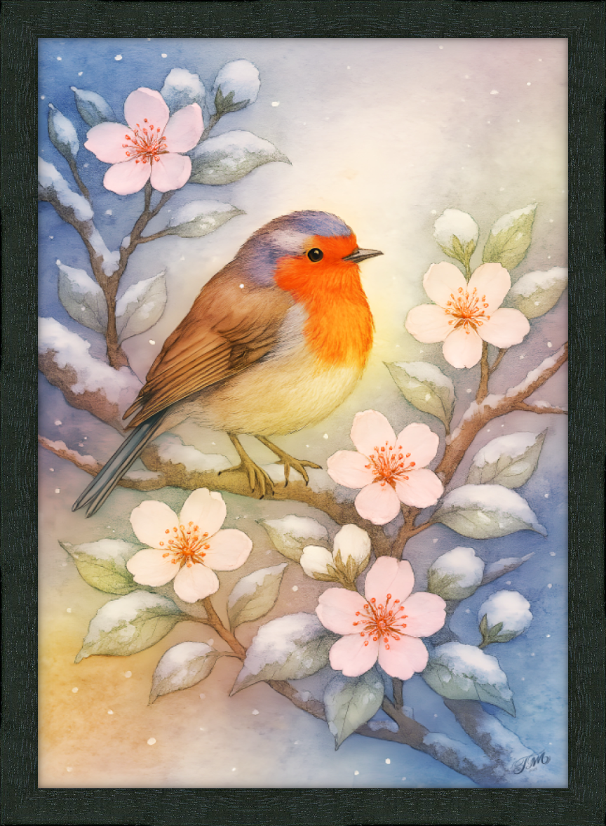 Watercolor Robin Art Print