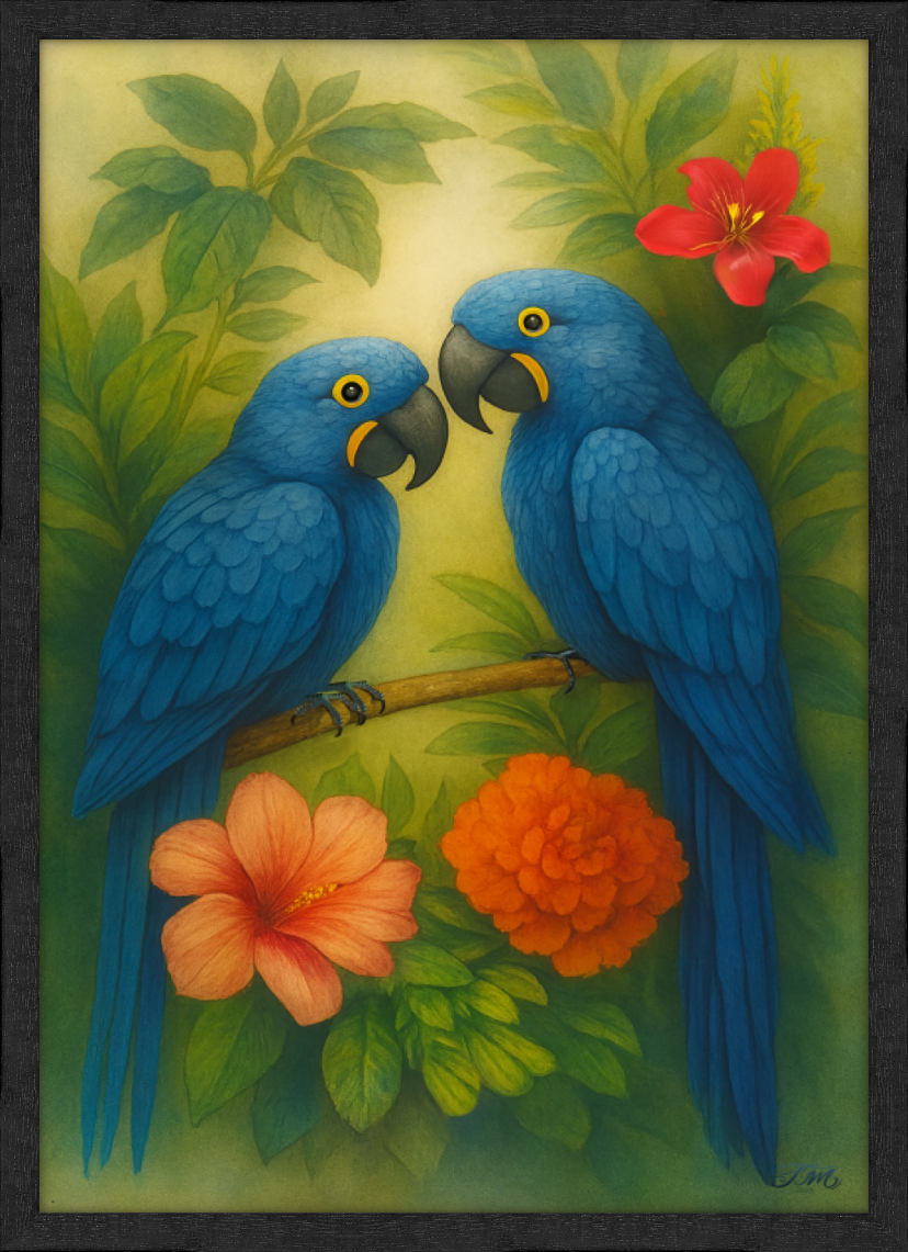 Hyacinth Macaws Quality Framed Print
