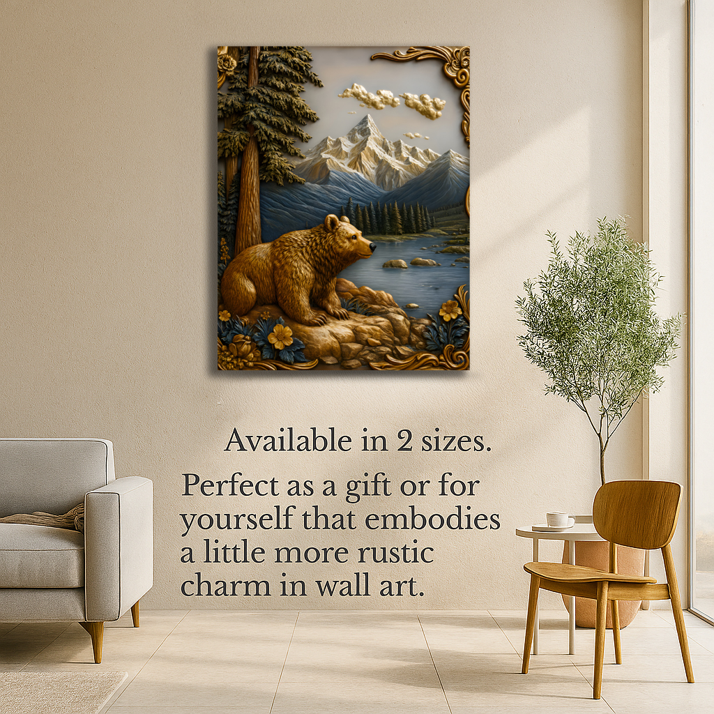 Wondering Bear Wooden Art Print