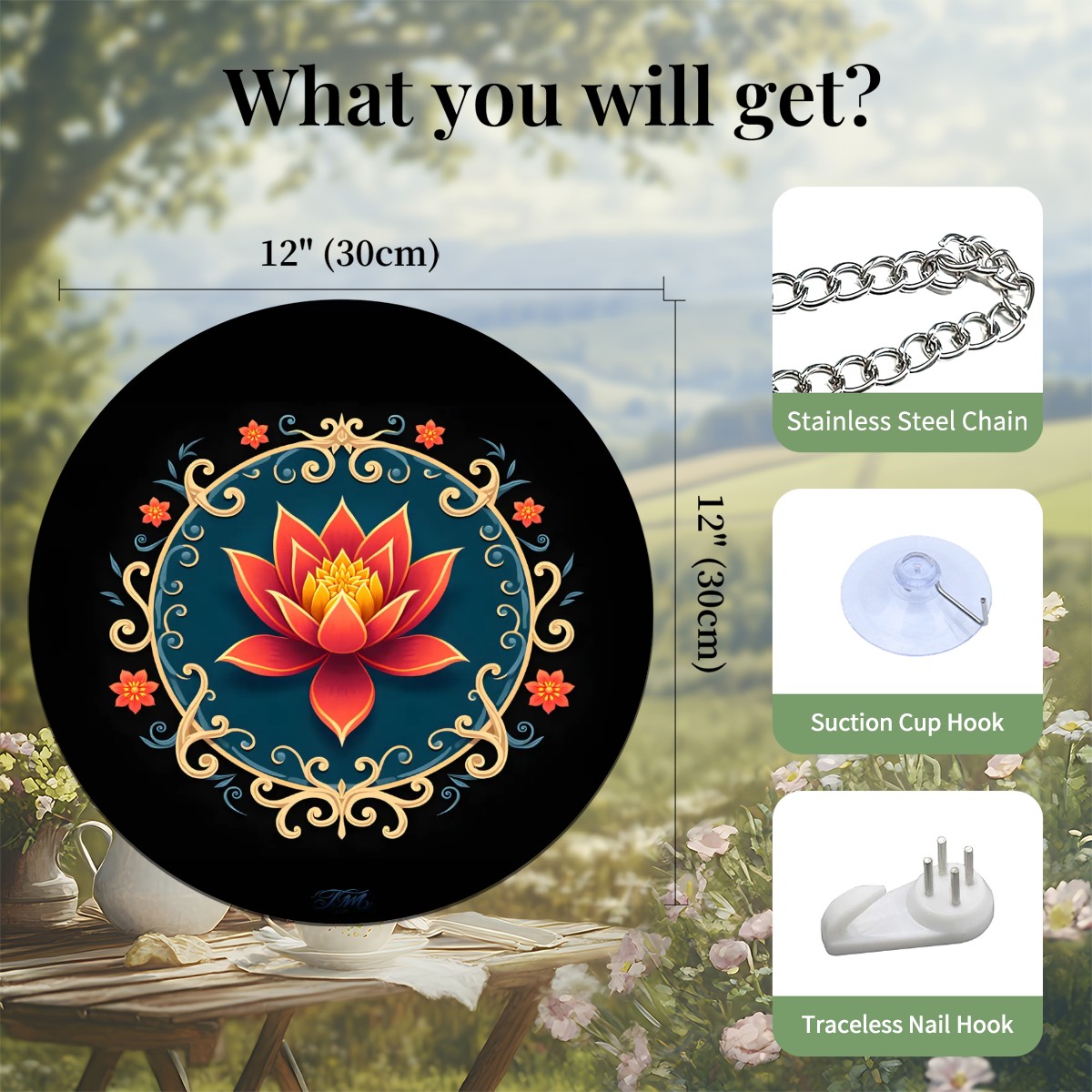 Lotus Bloom Hanging Wall Art Ornament