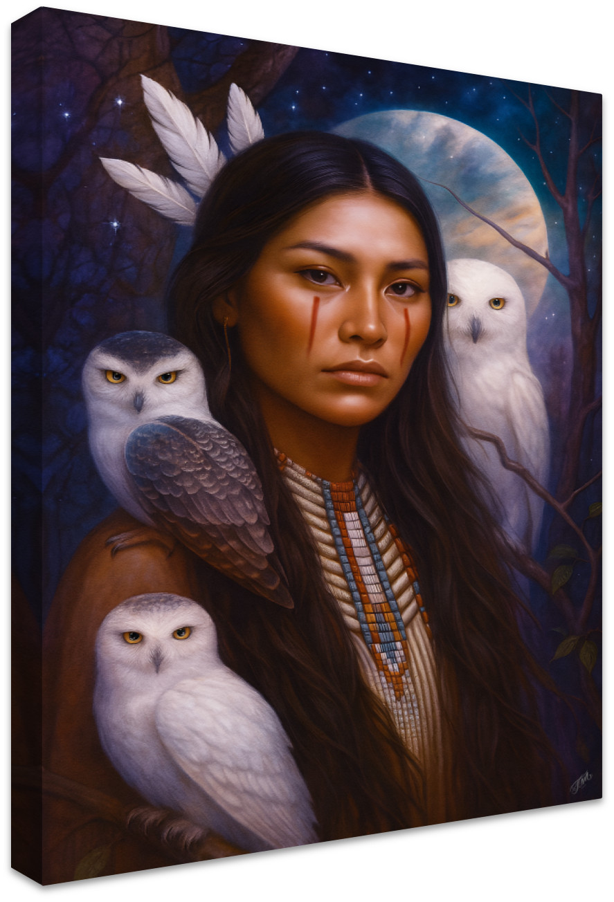 Whispers of the White Feather-  Quality Canvas Print 