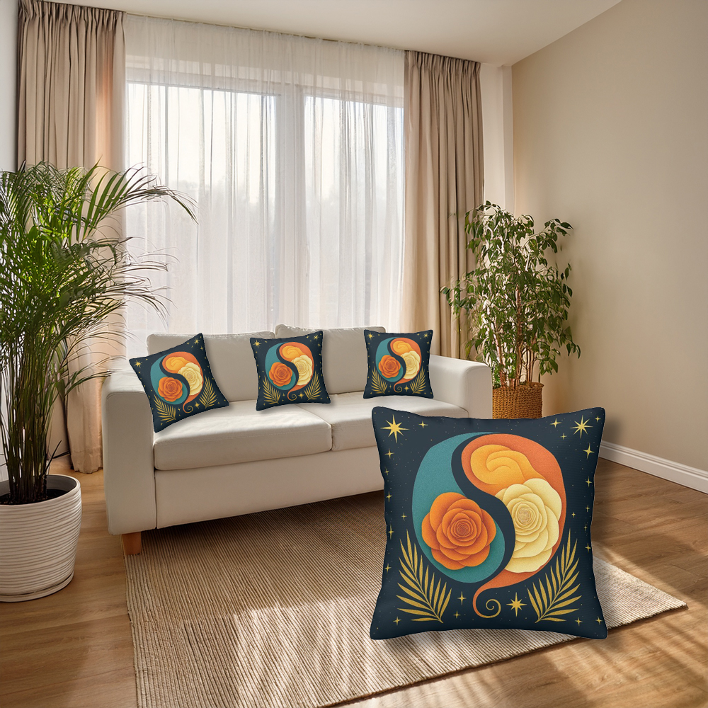 Night Garden of the Self - all Seasons Throw Cushion Covers Set of 4