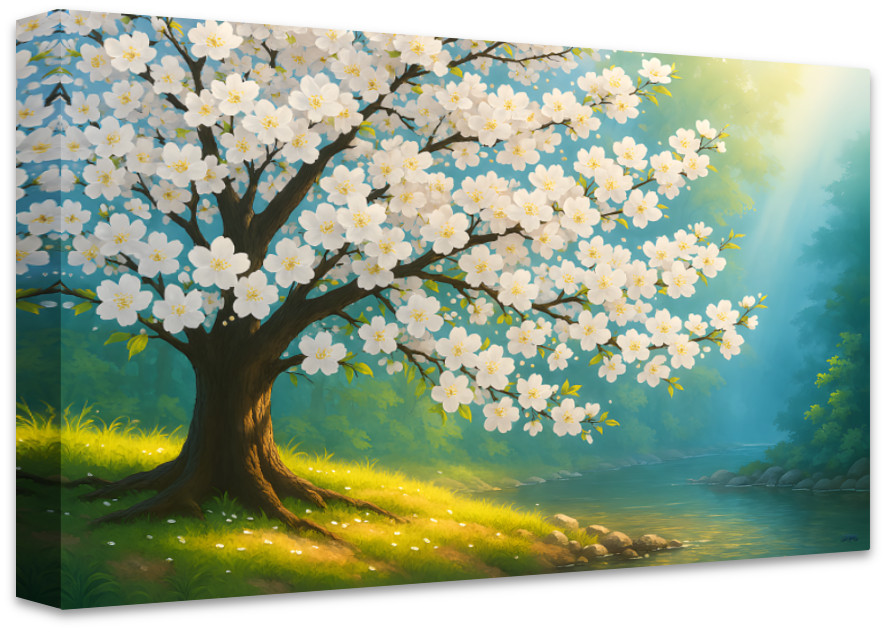 Blossoming Tree Canvas Digital Art Print