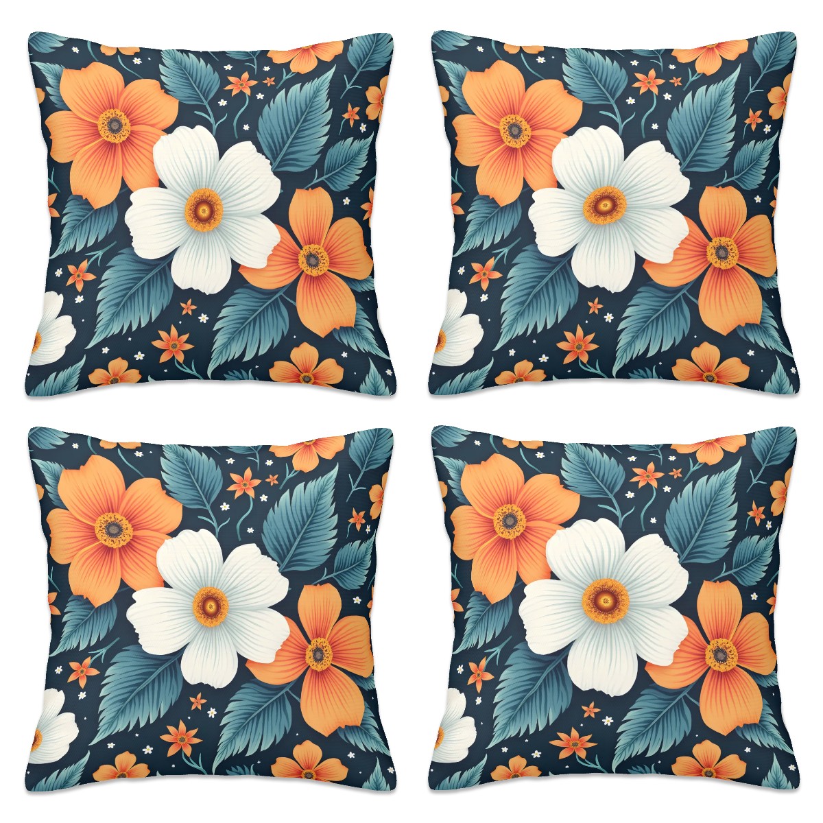 Floral Decorative Throw Pillow Covers Set
