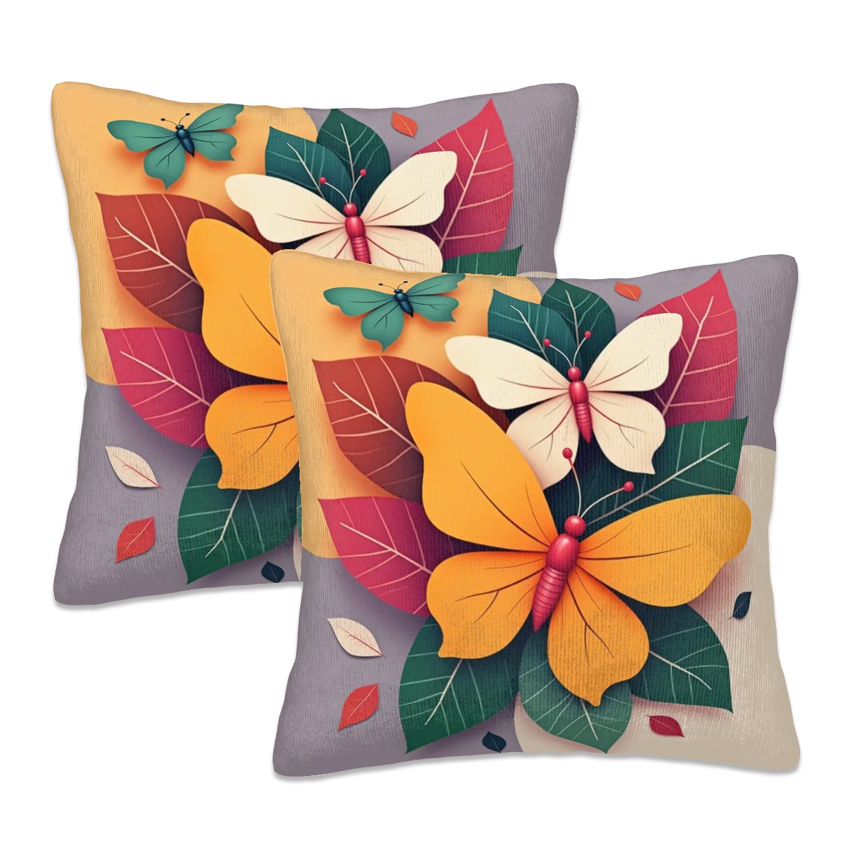 Butterfly Decorative Pillow Cover Set of 2