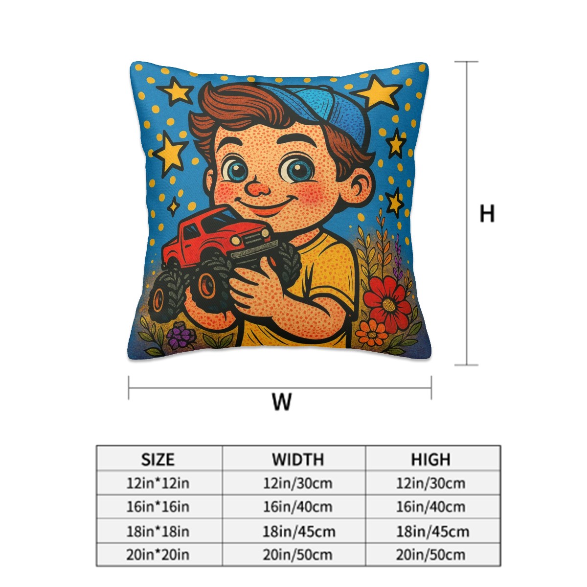 Kids Cartoon Throw Pillow