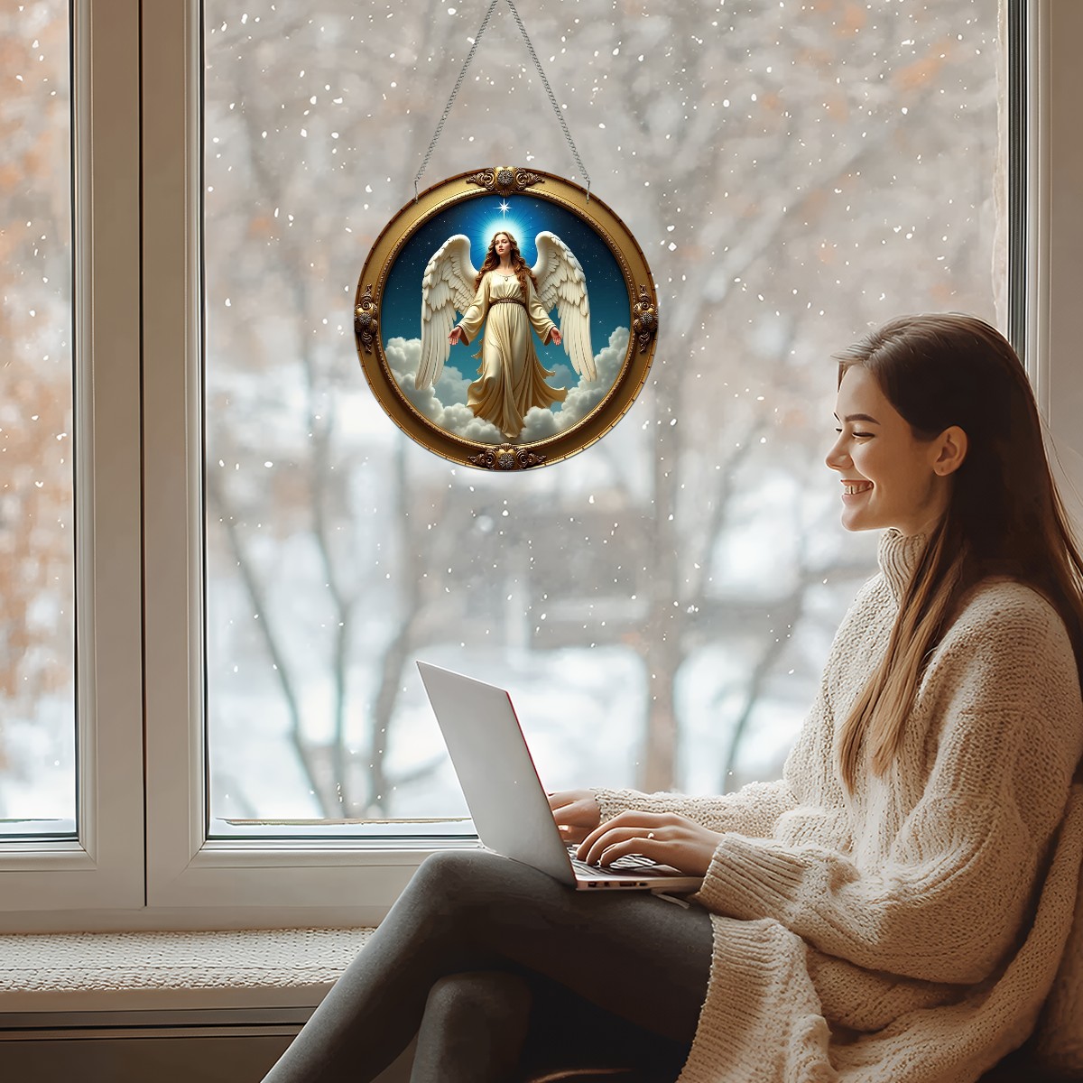 Angel Guardian Acrylic Hanging Window Ornament