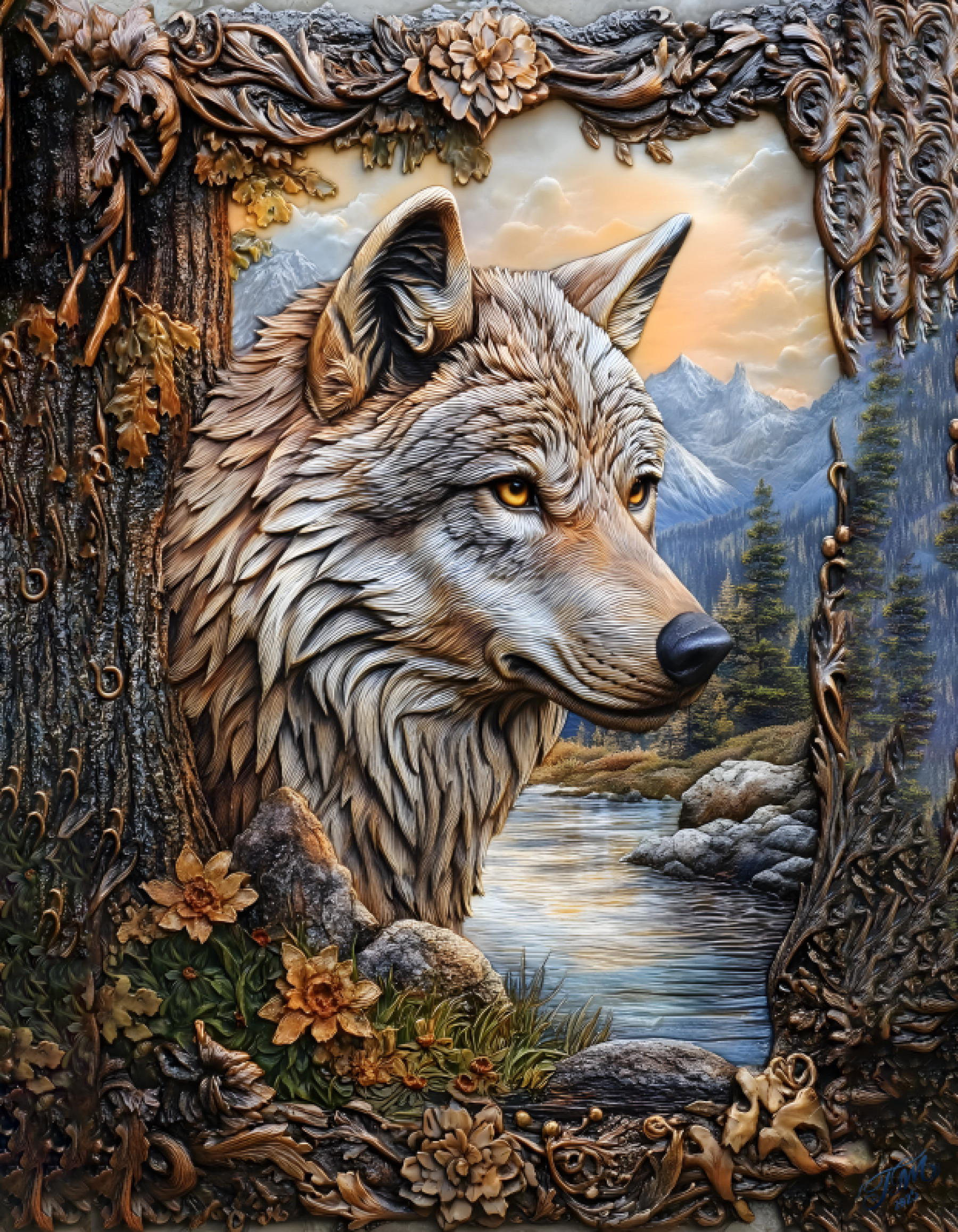 Mountain Spirit Rising 3D Wooden Art Print