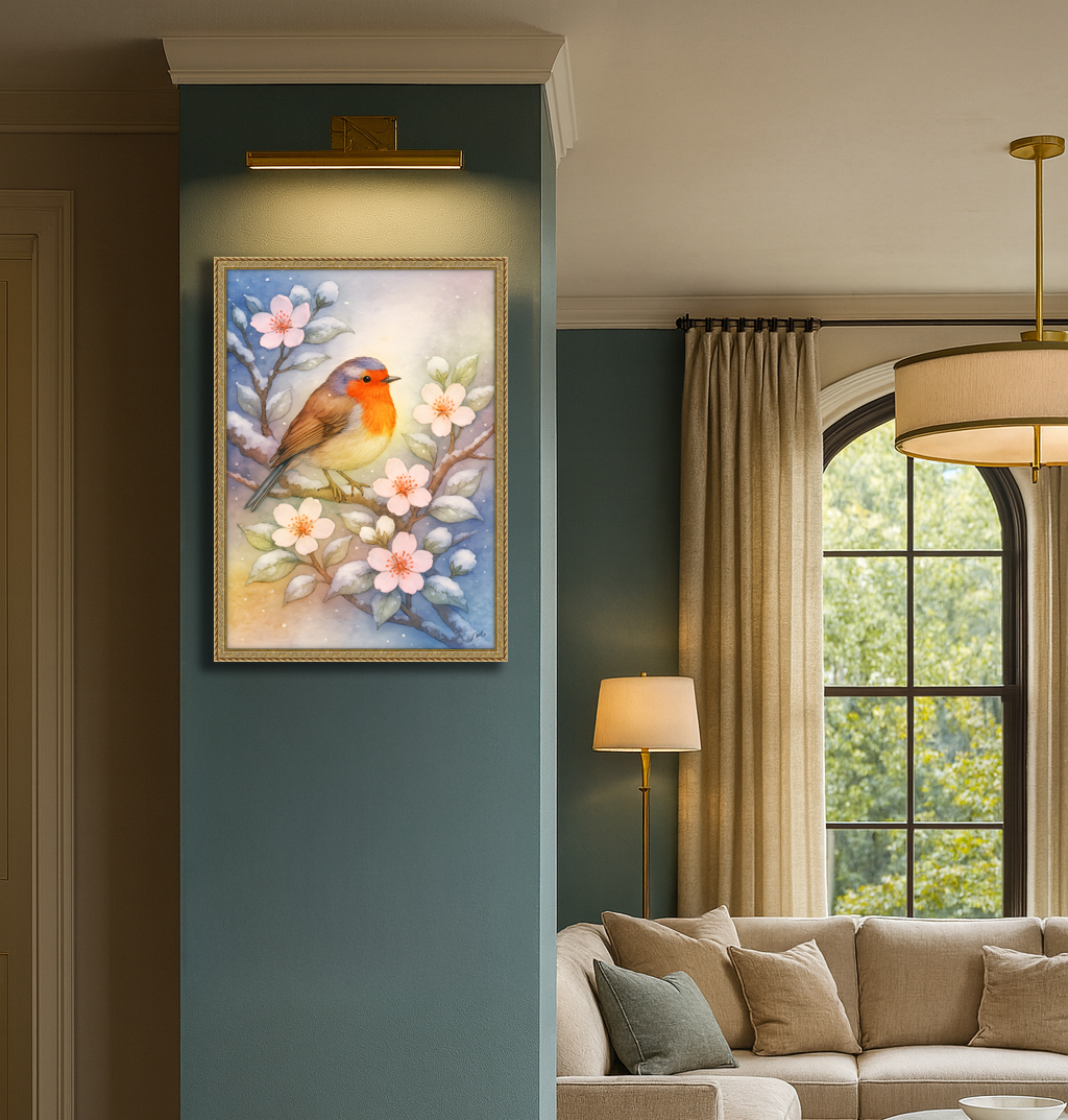 Watercolor Robin Art Print