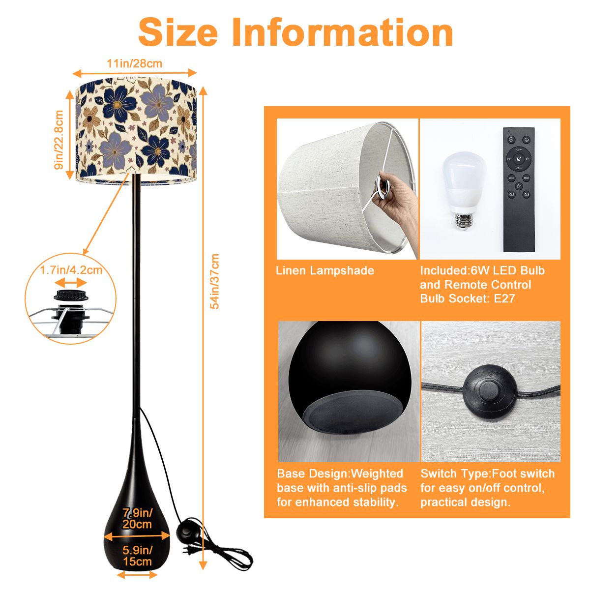 Whispers of Petalshades - Modern Teardrop Floor Lamp 