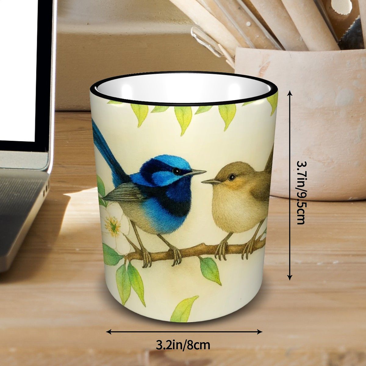 Blue Wren Ceramic Custom Design Mug