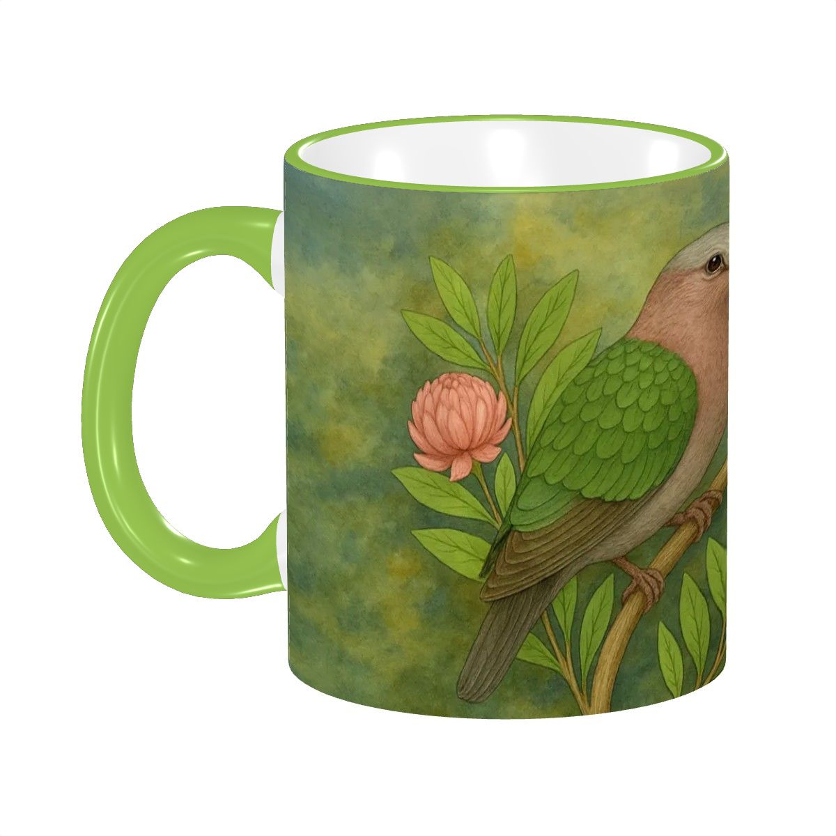 Emerald Dove Bird Water Painting Custom Design Mug