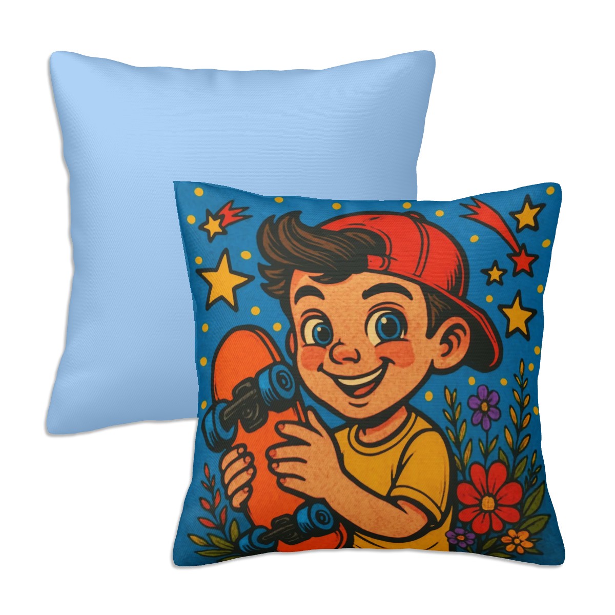 Kickflip Kid - all Seasons Throw Pillow Covers Set of 2