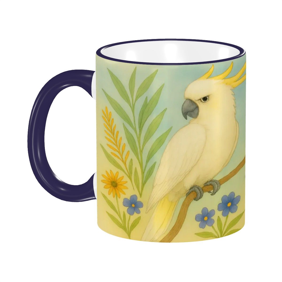 Australian White Cockatoo with Attitude Water Painting Custom Design Mug