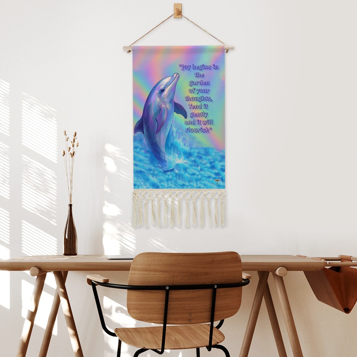 Inspirational Dolphin " Joy Begins"