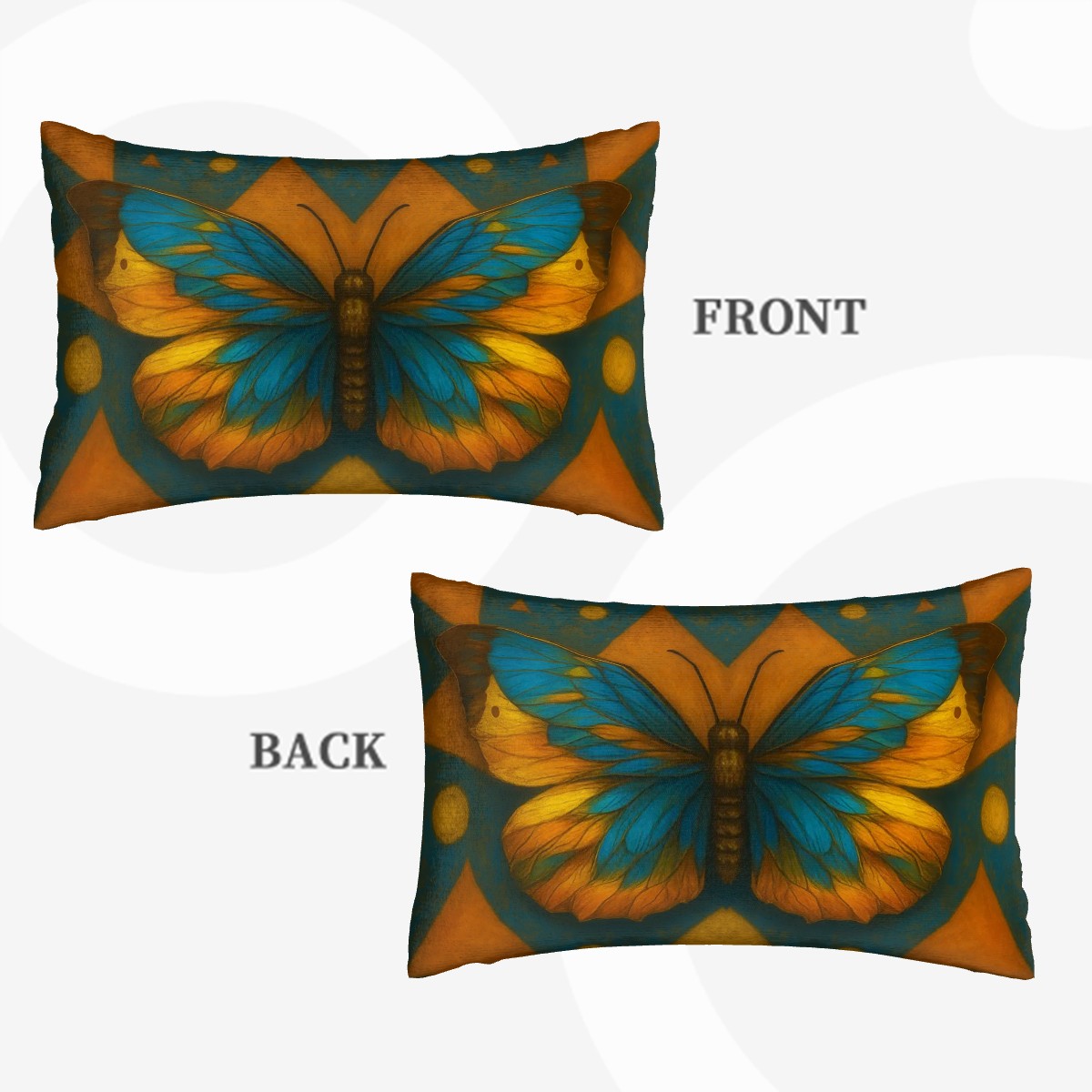 Butterfly Print Decorative Cushion Covers Set of 4 and Long Cushion Cover