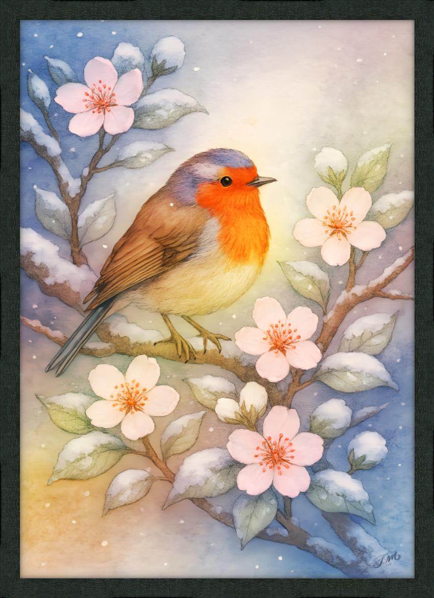 Watercolor Robin Art Print