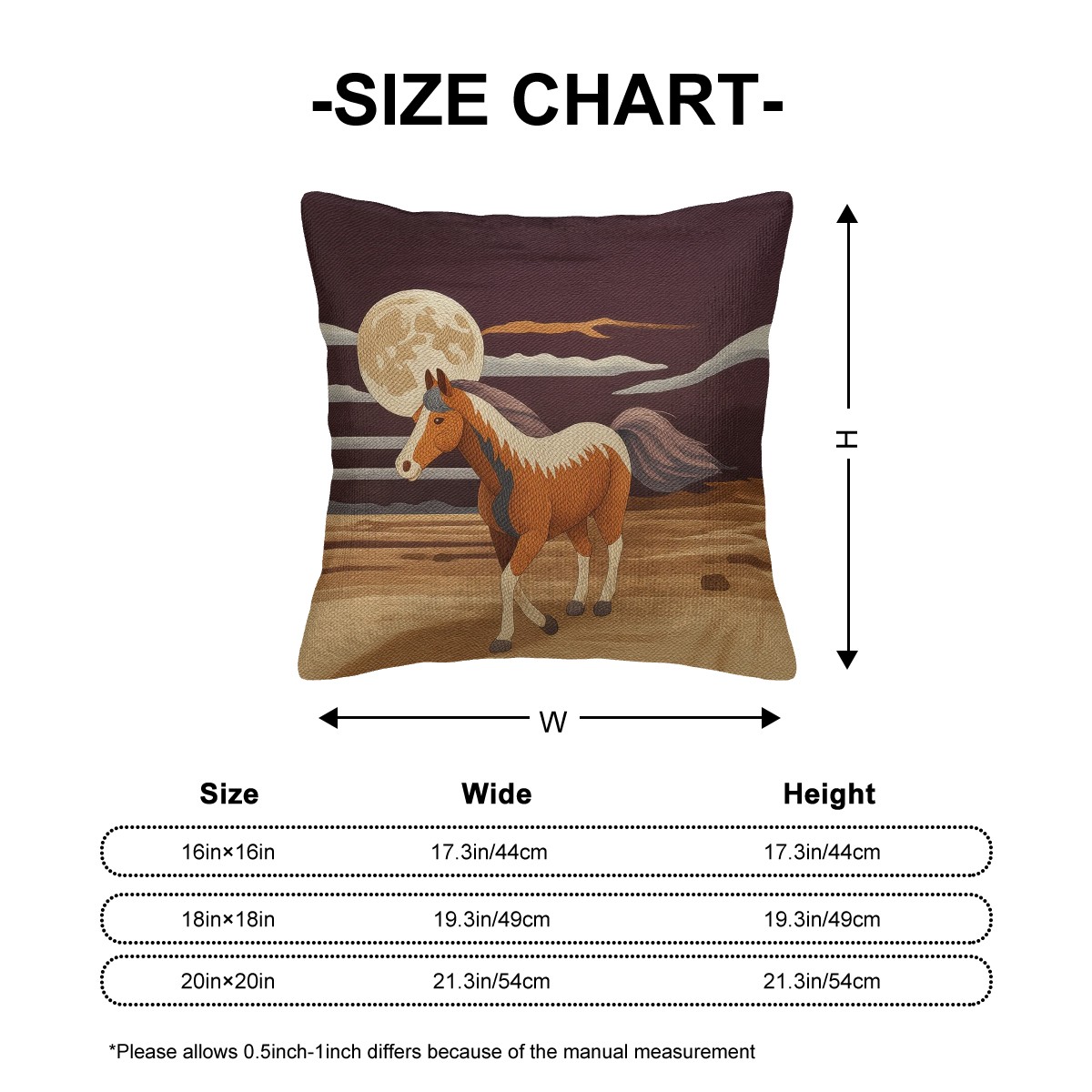 Horse Design Decorative Pillow