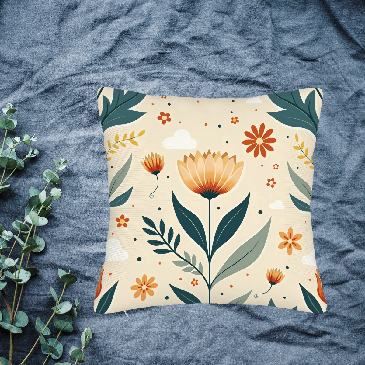 Sunfire Bloom- all Seasons Throw Pillow Covers Set of 4