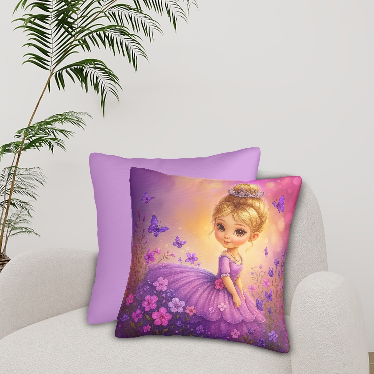 Pretty Princess - all Seasons Throw Pillow Covers Set of 2