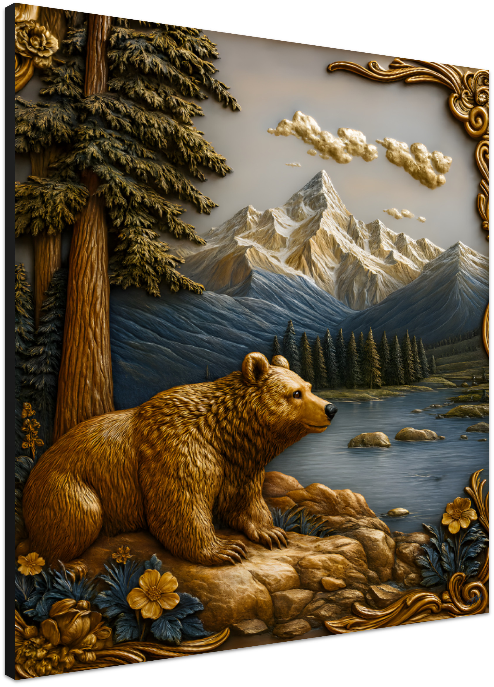 Wondering Bear Wooden Art Print