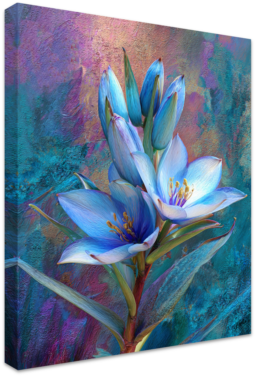 Blue Saphier Lily Art Canvas Print