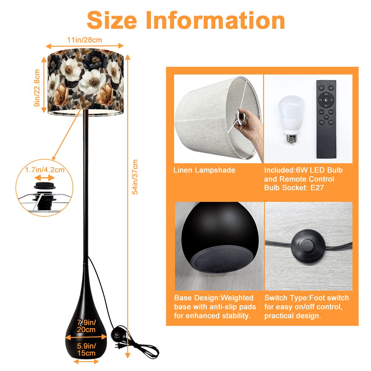 Camelia Floral Standing Floor Lamp